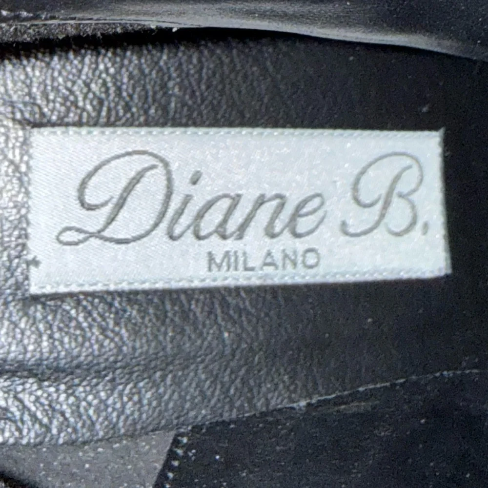 Diane B. Sophisticated Black Suede Knee-High Stiletto Boots with Rhinestone Heel - Picture 11 of 16